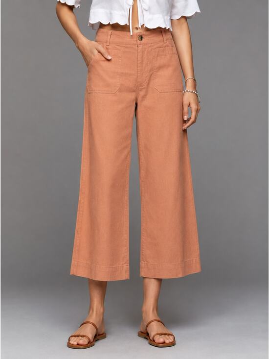 Maeve Pants - Maeve Anthropologie The Colette Magic Fabric Crop Wide Leg Pants Tan Size 32